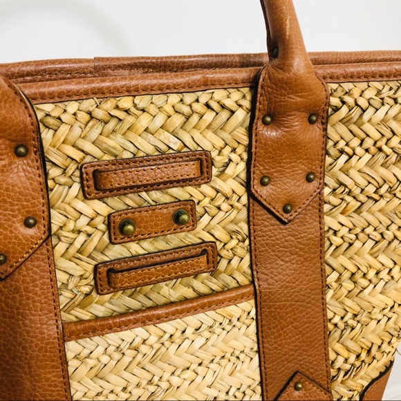 J.Crew Straw snd Leather Tote Bag - Picture 9 of 9